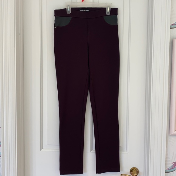 DKNY Slim Stretch Pull On Dark Maroon Leggings Like Jeans NWOT - Picture 5 of 13